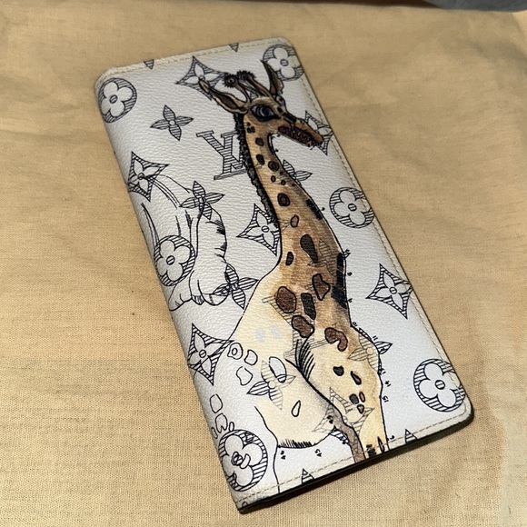 Louis Vuitton monogram ink Chapman Brazza wallet travel organizer giraffe rhino - Picture 10 of 10